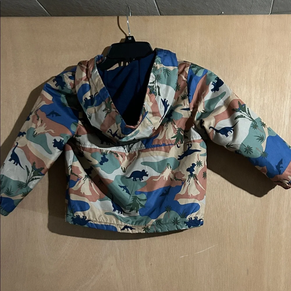Carter’s Kids' Camo Hooded Fleece Lined Jacket with Dinosaur Print